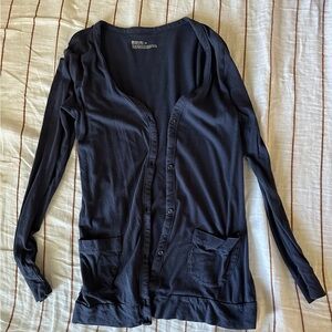 Mission navy button down cardigan w/ pockets